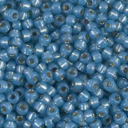 Miyuki seed beads 8/0 - Duracoat silver lined aqua dyed 8-4242